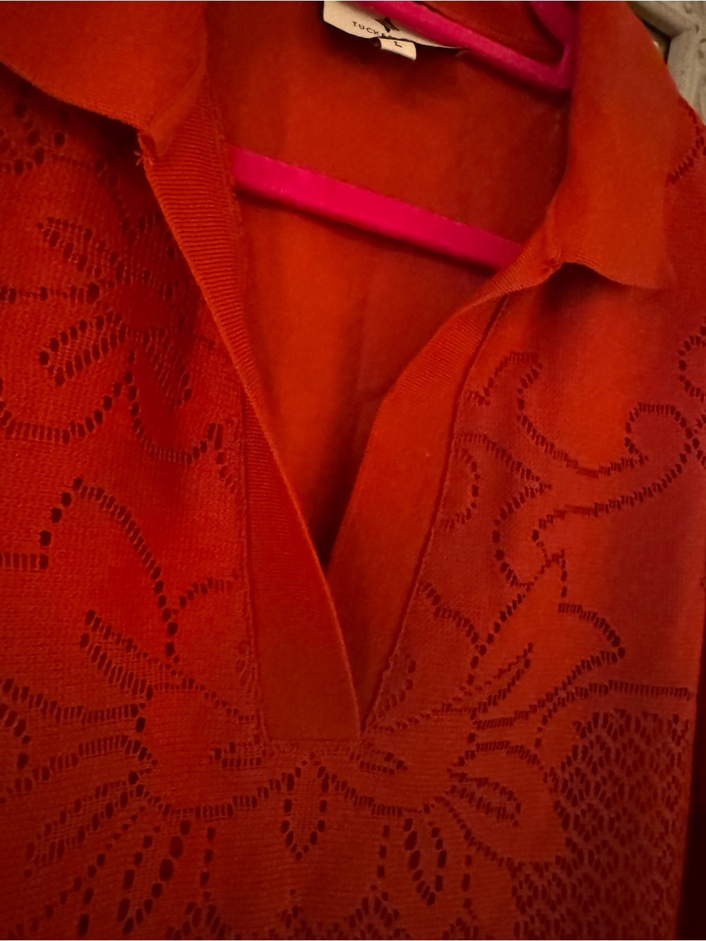 Tuckernuck Red Maxi Dress with Subtle Floral Jacquard - Picture 6 of 11